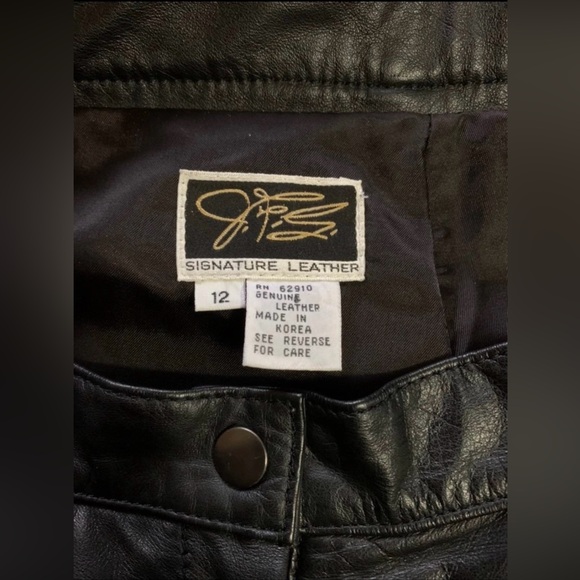 Signature Real Authentic Genuine Leather Black Pants